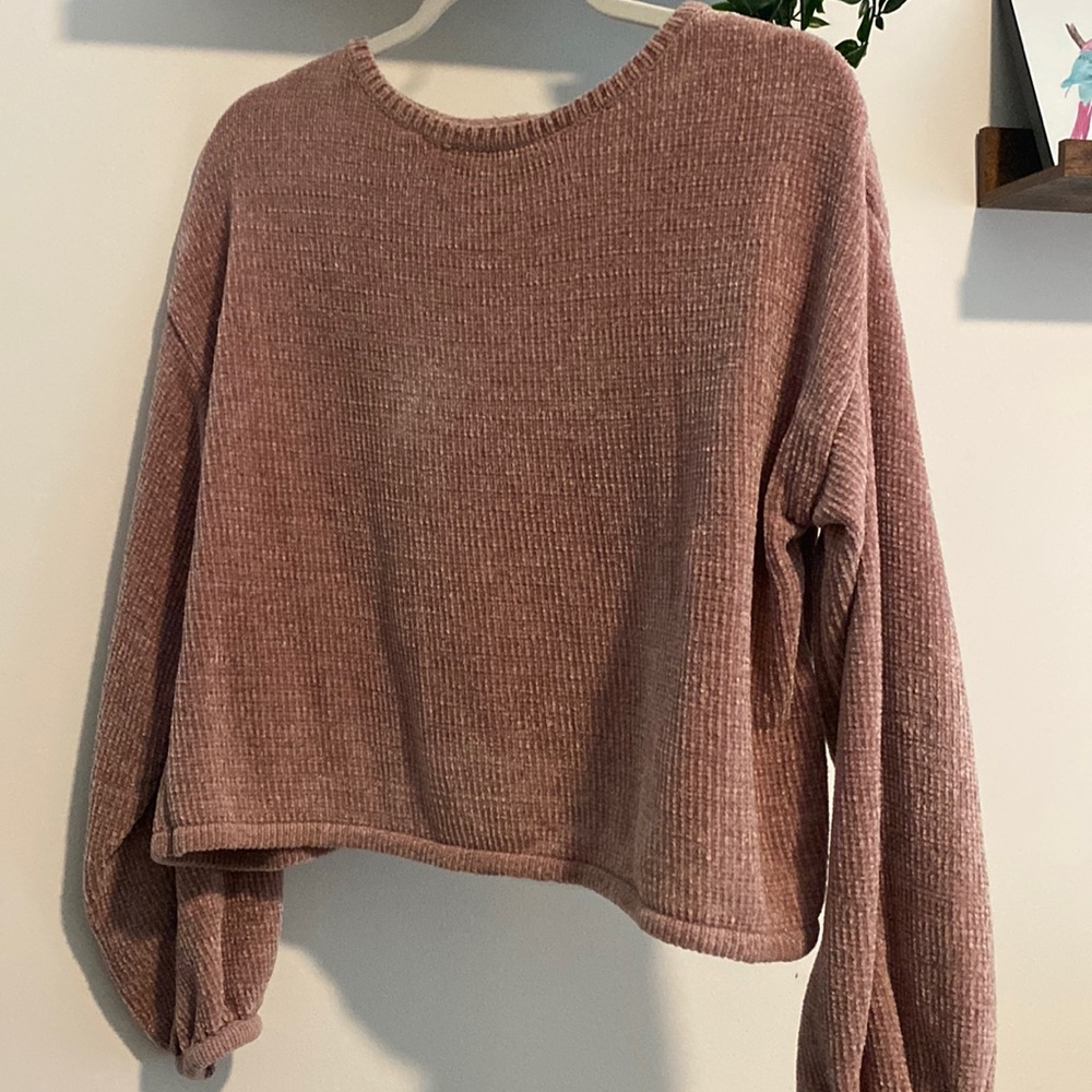 American Eagle Outfitters Pink Balloon Sleeve Sweater
